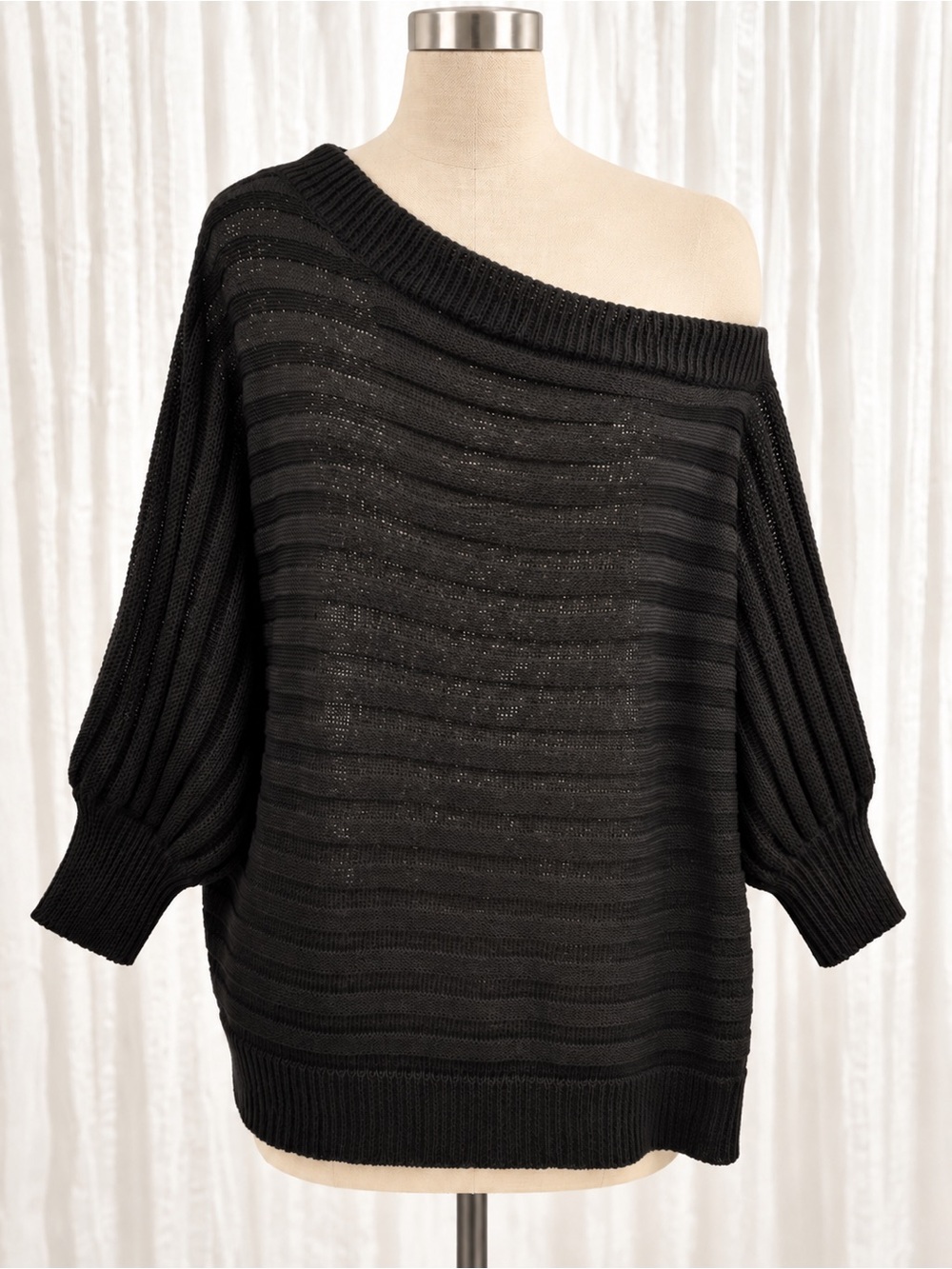 Black Off-Shoulder Women's Sweater